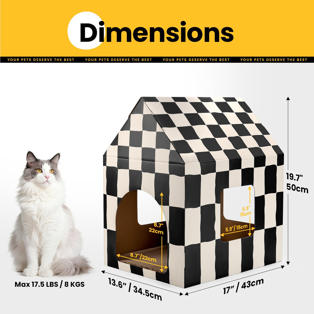 Conlun Large Cat House Scratching Pad Indoor Cave <18 lbs