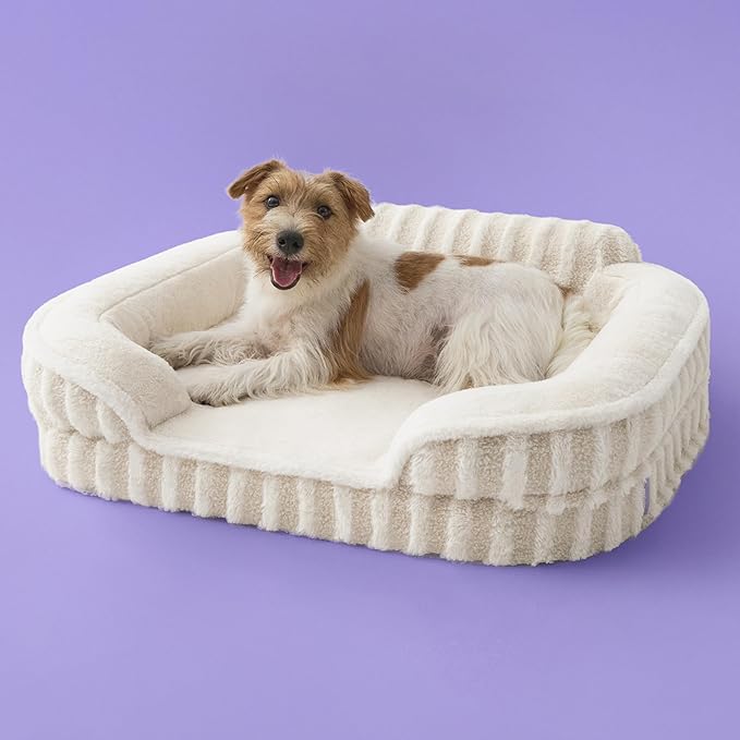 LE SURE Cute Cozy High Back Orthopedic XL Dog Bed with Sides