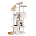 GINMAON Cat Tree for Indoor Cats, Multi-Level Cat Tower with Scratching Posts & Cozy Condo, Space Saving Cat Activity Center, Durable Pet Play House (54in,Beige)