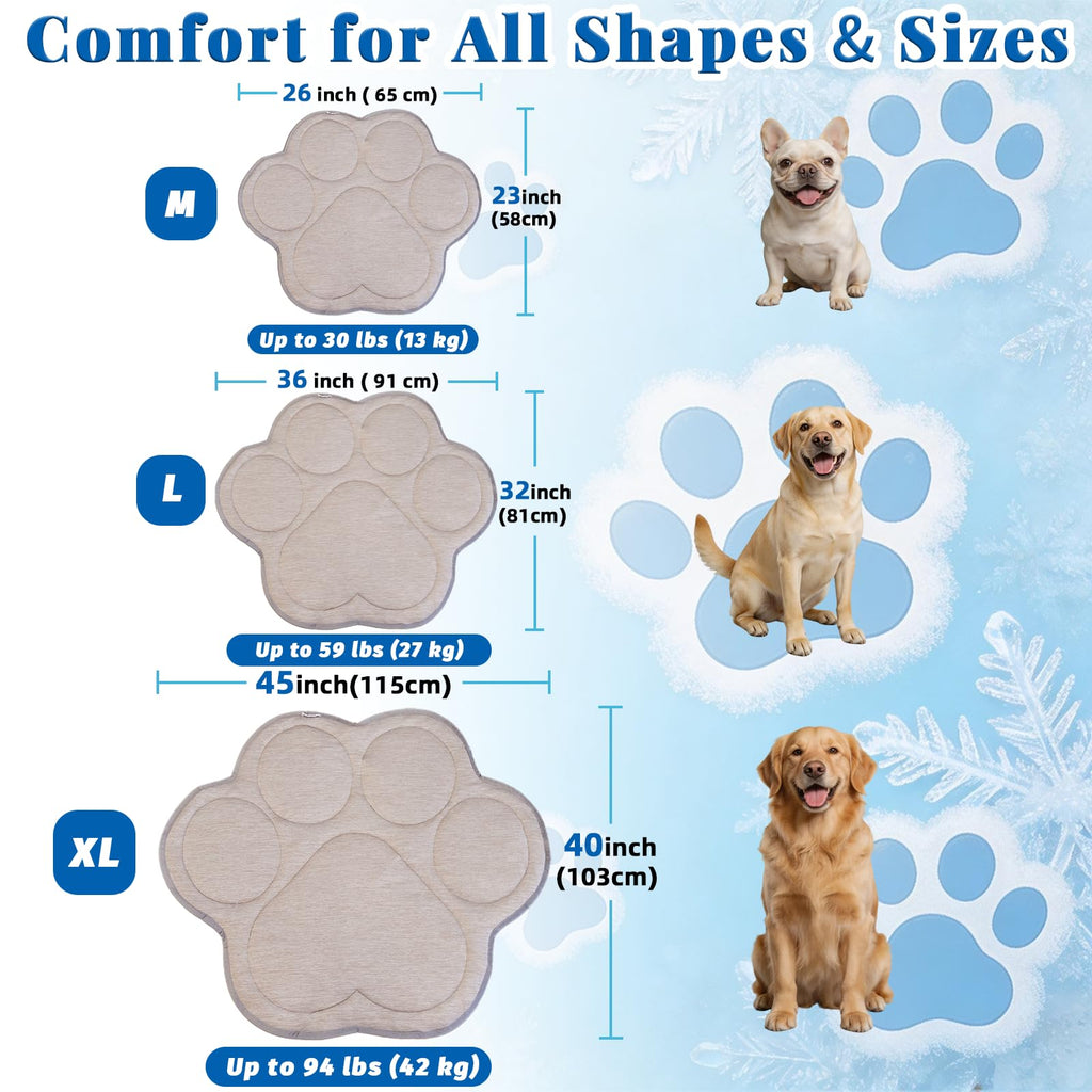 BECROWM Dog Cooling Mat, Q-Max>0.46 Instant Cool Pad for Dogs, Reversible 4-Layer Thick Pet Cooling Pad, Machine Washable,for Crate, Car, Indoor & Outdoor Summer（Large-26 L x 23" W)