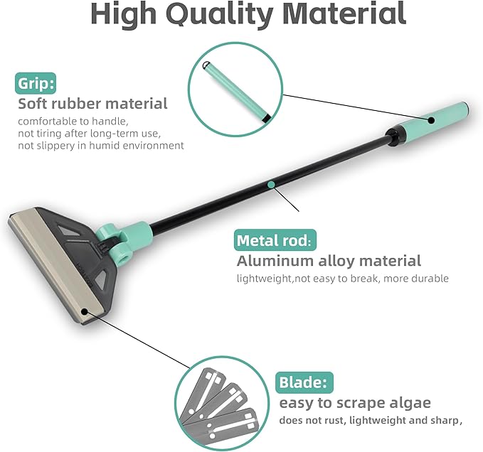 UPETTOOLSAlgae Scraper for Glass Aquariums,2 in 1 Adjustable Algae Scraper