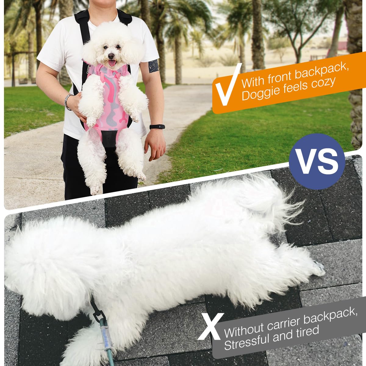 Pawaboo Pet Front Carrier Backpack for Small Medium Dogs