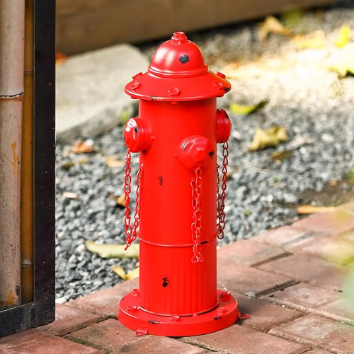 16.3" H Fire Hydrant for Dogs to Pee on, Metal Puppy Pee Post for Dogs