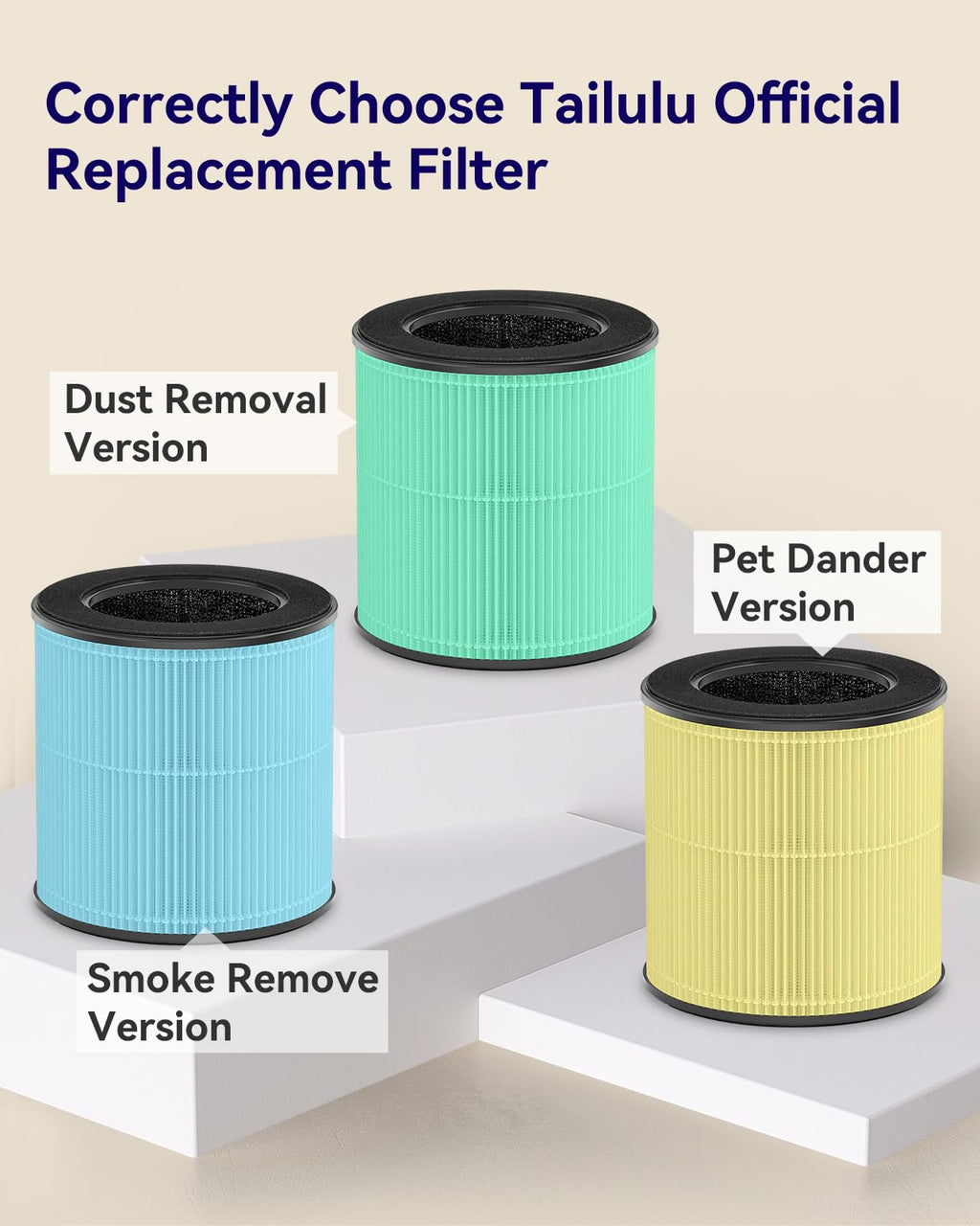 Tailulu Air Purifiers for Home 1200 Ft², H13 True HEPA Air Purifier Bedroom