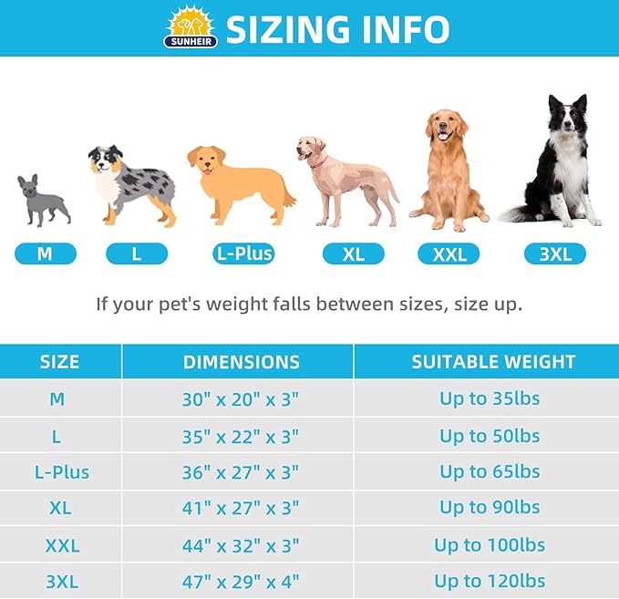 Sunheir Orthopedic Dog Beds Large Sized Dog, Big Waterproof Dog Crate Pad