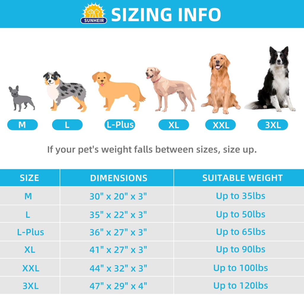 Sunheir Washable Orthopedic Large Dog Bed with Removable Cover, Pet Bed Mat