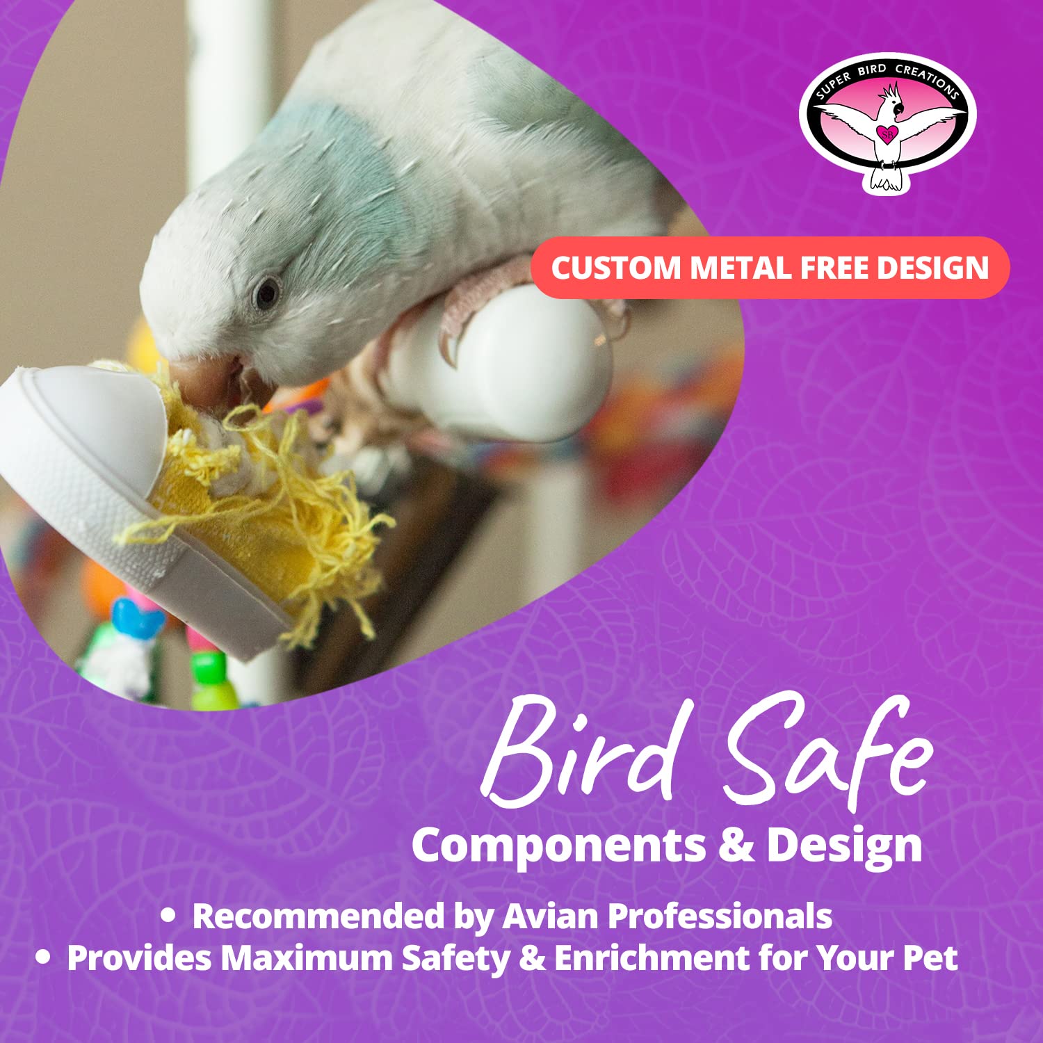 Super Bird Creations SB50010 Sneaker Bird Toy - Durable Safe Chew Toy - Ideal for Cockatiels Parakeets Parrots Small to Large Birds - Vibrant, Assorted Colors 3" x1-1/2 x 1-3/8" (12 Pack)