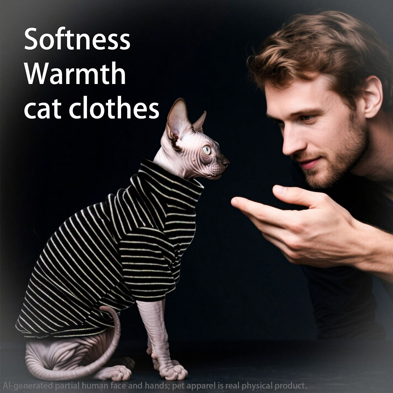 JL WarmPaws Sphynx Cat Clothes Fleece Cats&Small Dogs Pullover Sweater