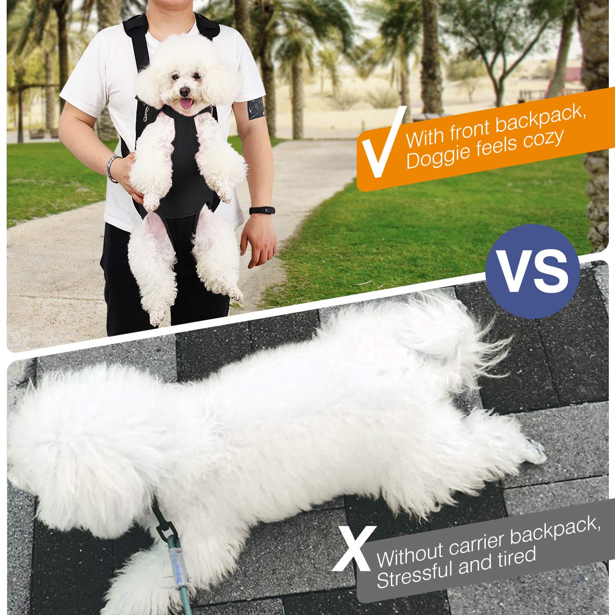 Pawaboo Pet Front Carrier Backpack for Small Medium Dogs