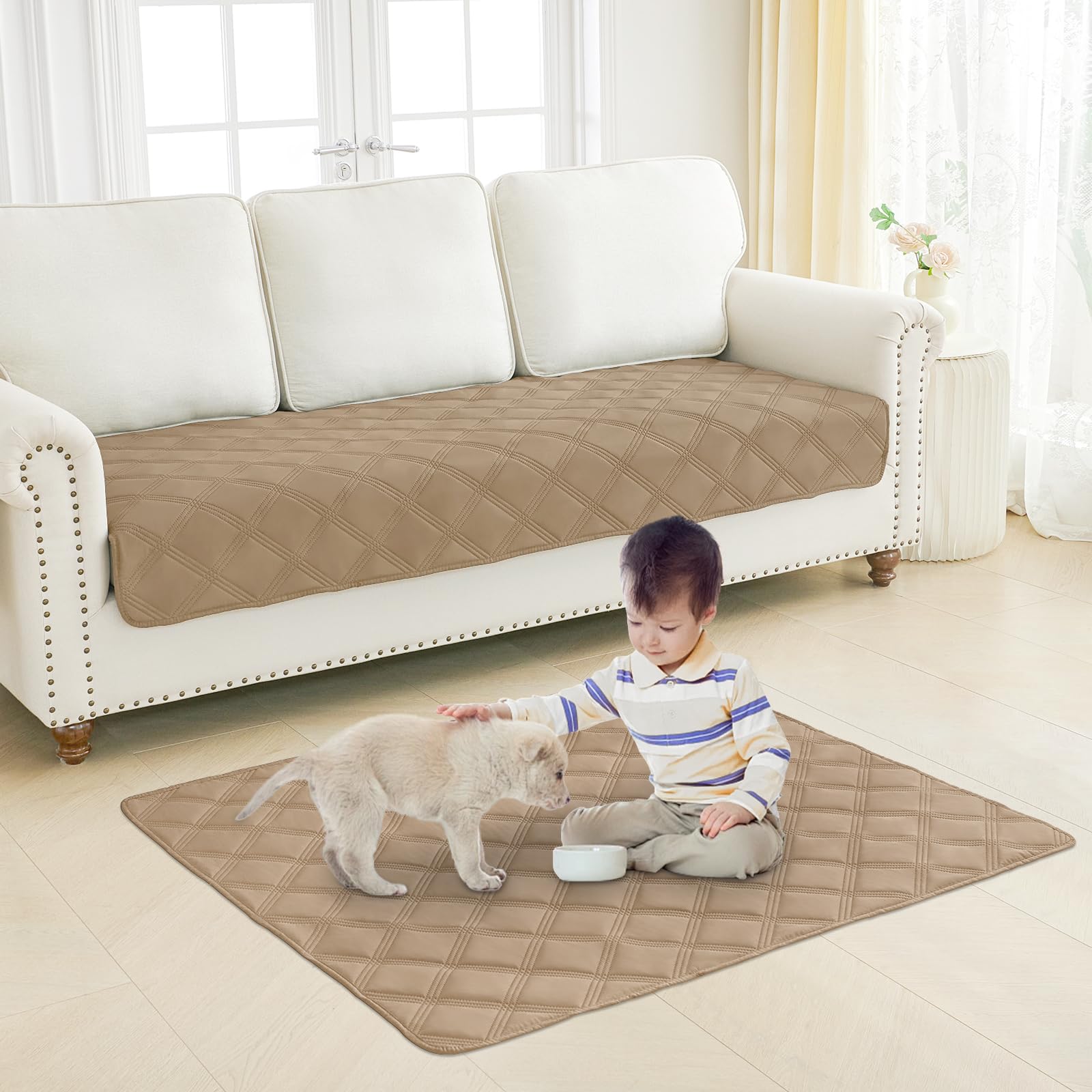 Smiry Waterproof Dog Bed Cover, Reversible Pet Blanket for Sofa Couch