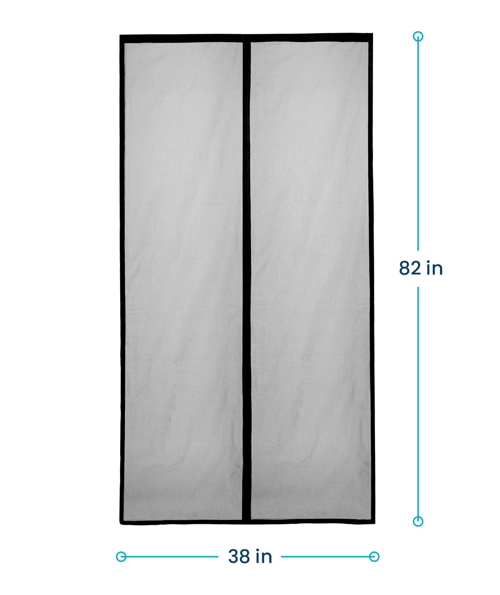 Flux Phenom Heavy Duty Fiberglass Magnetic Screen Door 38 x 82 Inch - Bugs Out, Breeze in - 9min Install Auto-Sealing Double Stitched Mesh, 52 Magnets, Hands Free for Patio Doors, Pet & Kid Friendly