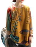 YESNO Women Christmas Sweater Graphic Printed Oversized Pullover Sweaters Casual Loose Knit Tops XL S01 CR19