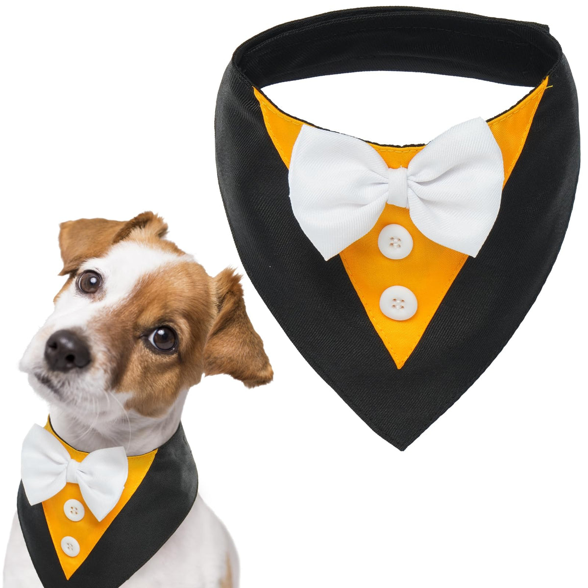 FUAMEY Dog Tuxedo for Large Dogs Suit Bandana Wedding Outfit Bow Tie Collar