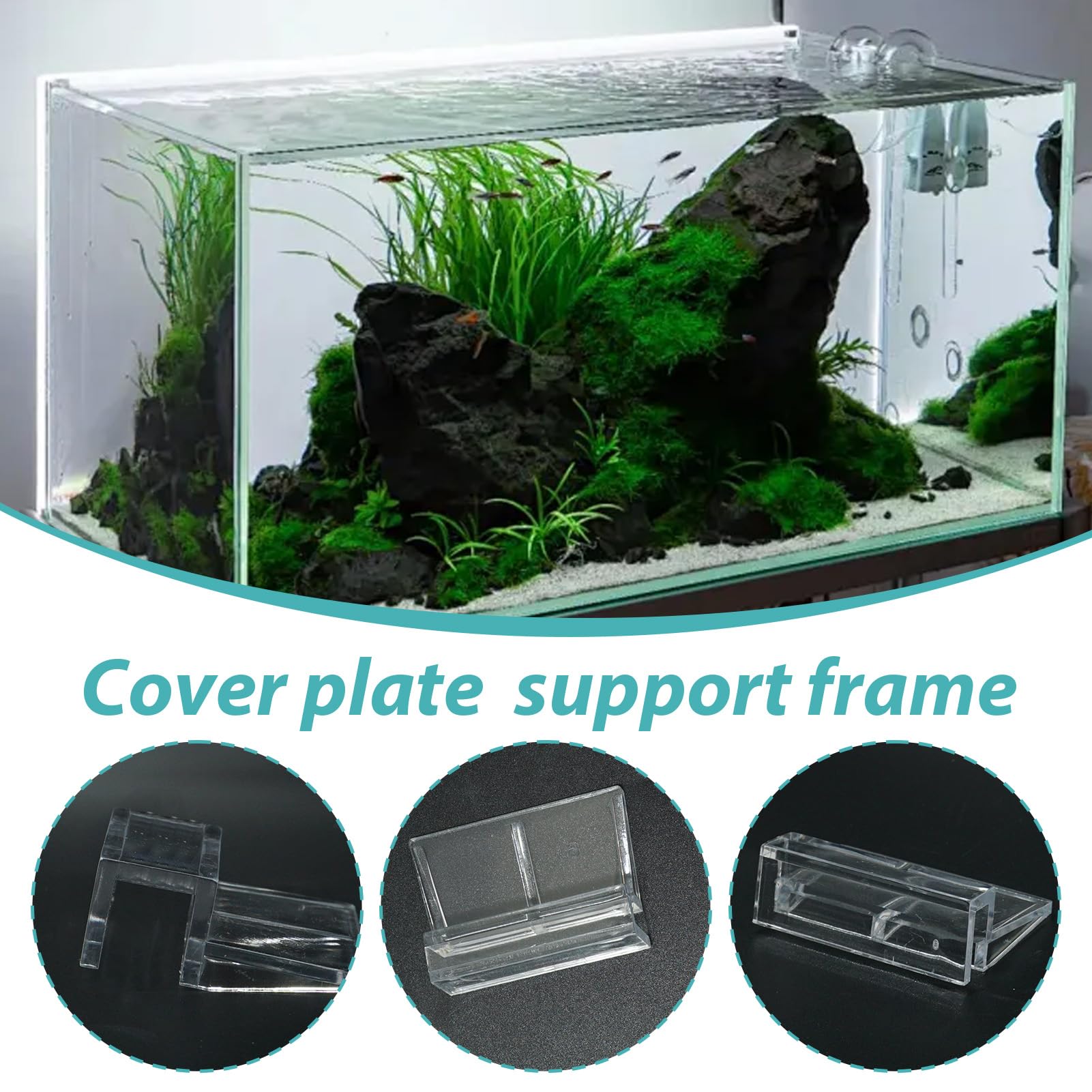 TNJPSEK 15 Pcs Rimless Aquarium Lid Clips for 11-12mm Glass, Clear Acrylic Aquarium Cover Support Clamps for Fish Tank Lid Holder, Plastic Tank Top Clips for Glass Canopy or Piscine Hoods and Covers