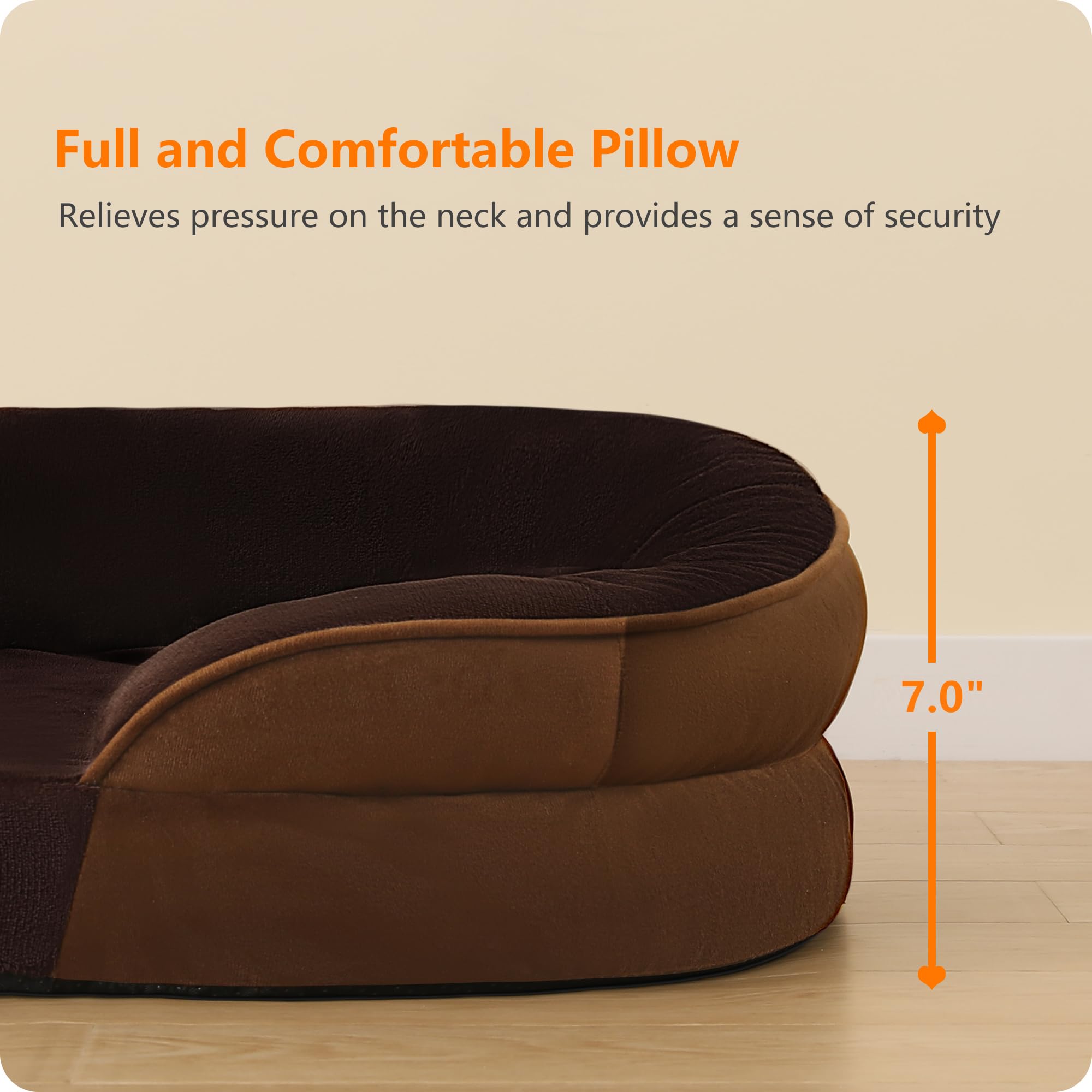 Dwanton Orthopedic Waterproof X-Large Dog Bed Sofa, Gel Memory Foam, 45"
