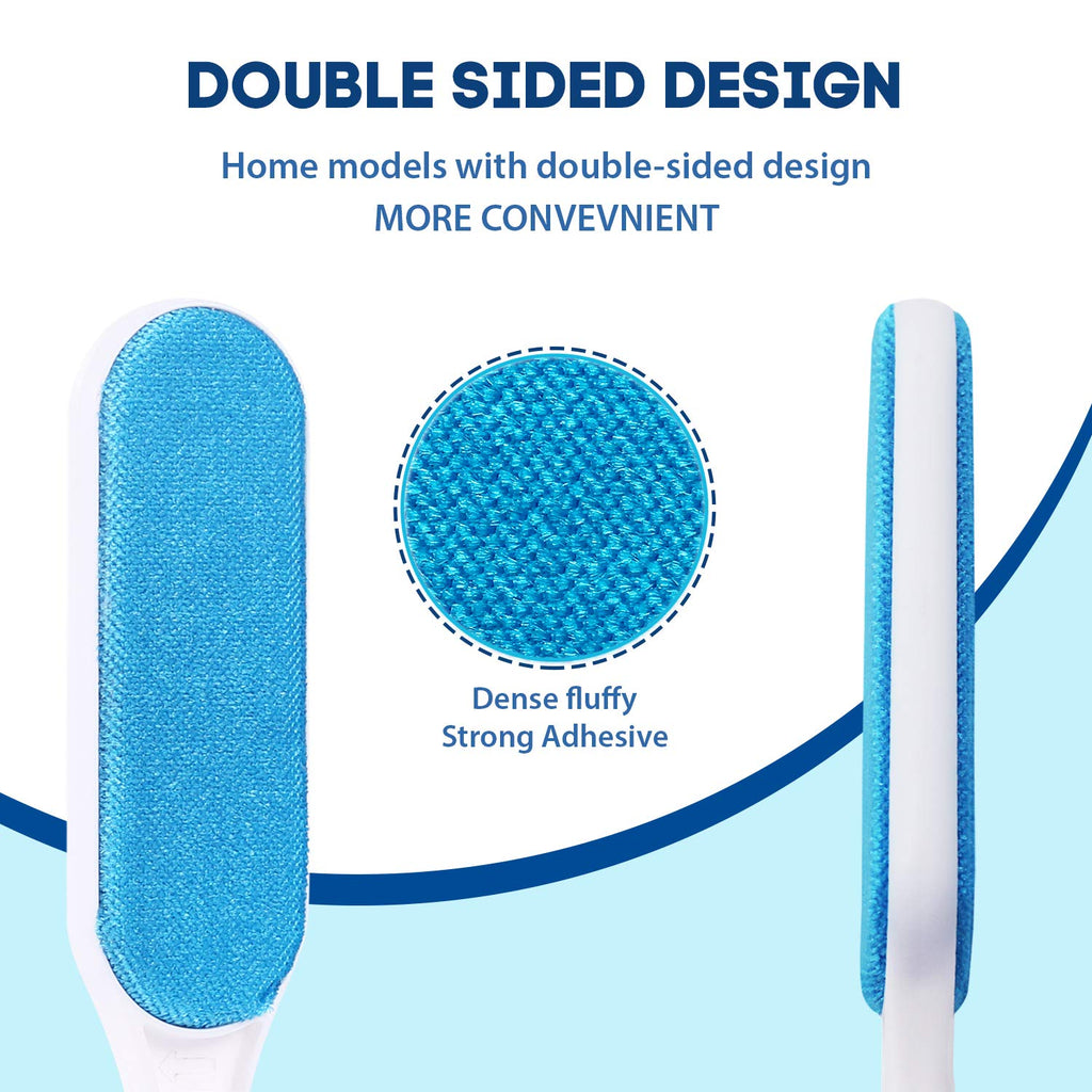 Pet Hair Remover for Clothes: Reusable Dog Cat Fur Lint Removal Brush for Clothes Furniture Couch Carpet Bed Car Seat - Self-Cleaning for Pet Owners (Fresh Blue, 1 Pack)