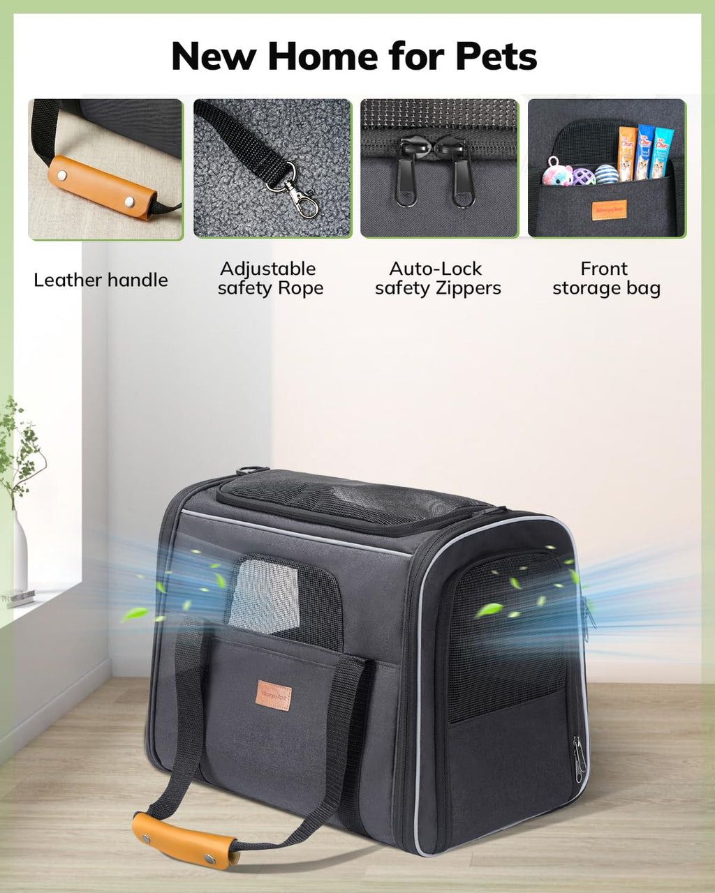 Morpilot Pet Carrier for Large Cats, Puppies & Small Dogs Up to 25lbs