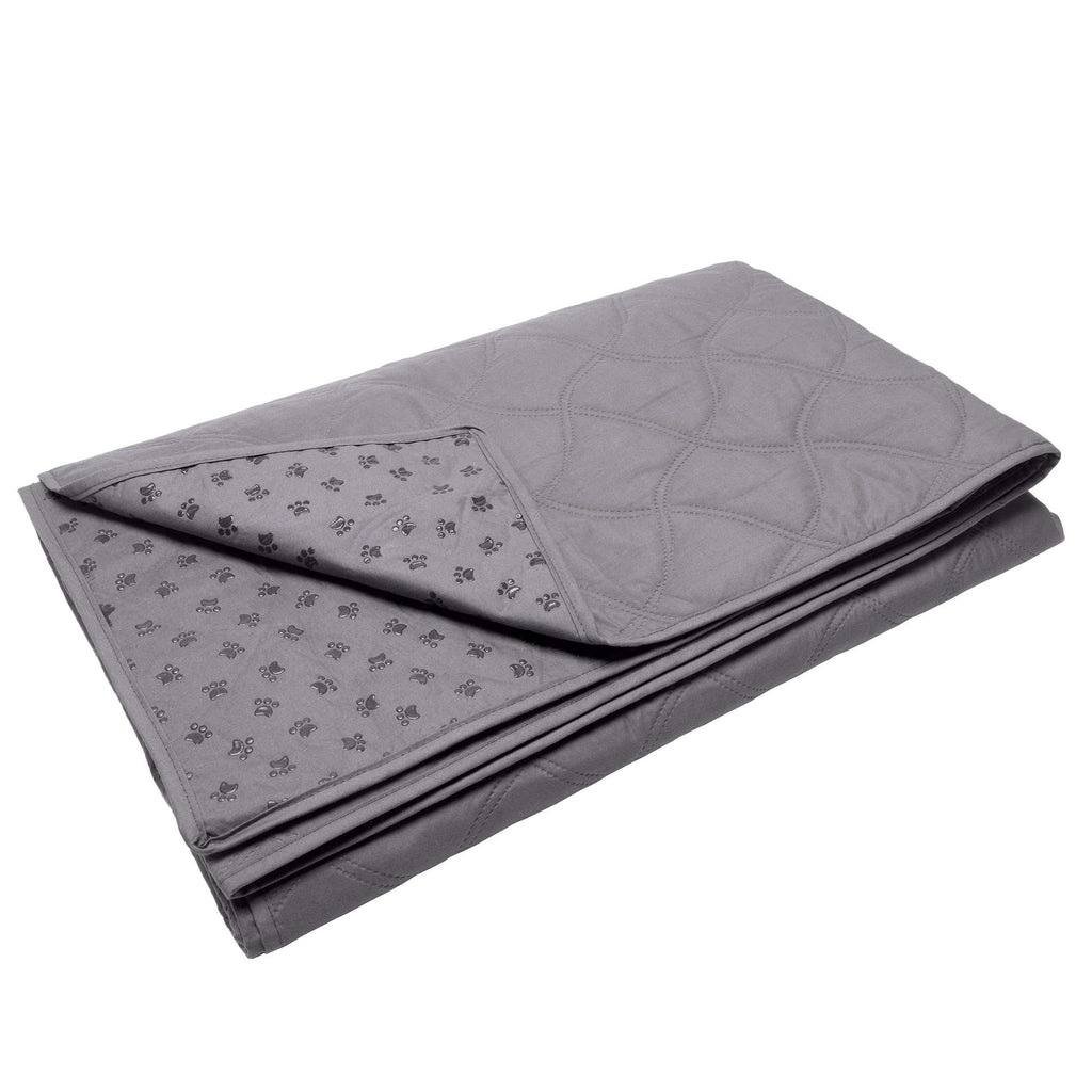 Furhaven Waterproof & Non-Slip Queen Size Mattress Cover Protector for Dogs & Cats, Washable, For Beds, Couches, & Car Seats - Quilted Twill Blanket Mattress Cover - Gray, Large/Queen Size