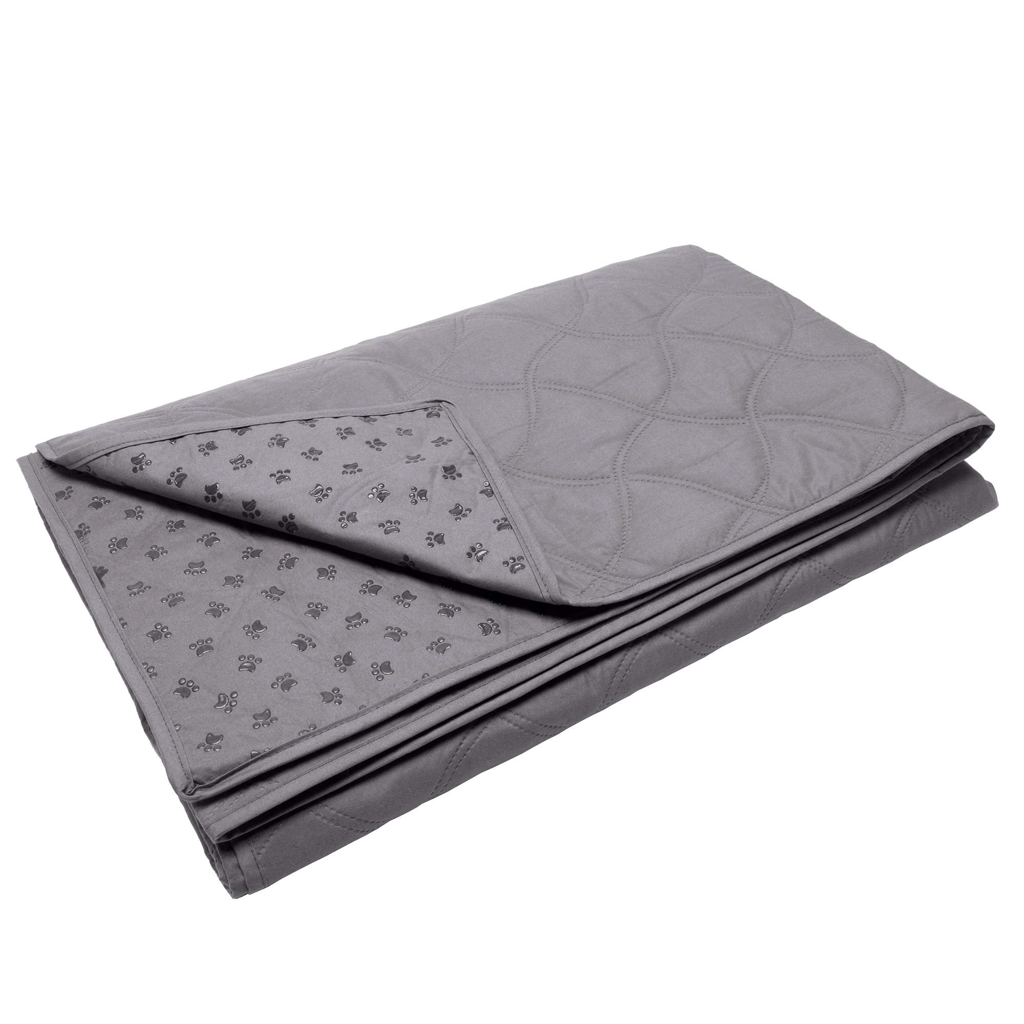 Furhaven Waterproof & Non-Slip Queen Size Mattress Cover Protector for Dogs & Cats, Washable, For Beds, Couches, & Car Seats - Quilted Twill Blanket Mattress Cover - Gray, Large/Queen Size