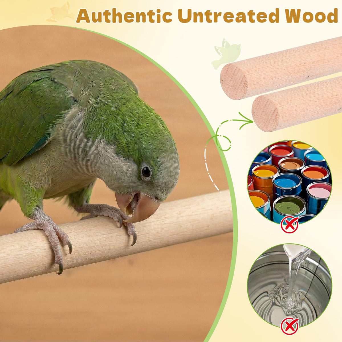 Angoily Dowel Wood Bird Perch Stand Set, Parakeet Perches Parrot Stand Rods