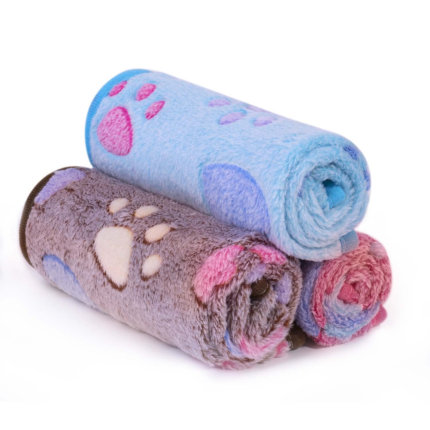 LeapSheep Pet Blankets for Dogs Cats - 3Pack Heart Pattern Super Soft Fluffy Dog Blankets for Small Medium Large Doggy Kitten(Heart, Large)