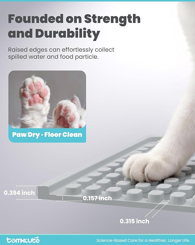 Tomxcute Cat Water Fountain Mat,Waterproof Non-Slip Pet Placemat,20 * 14"