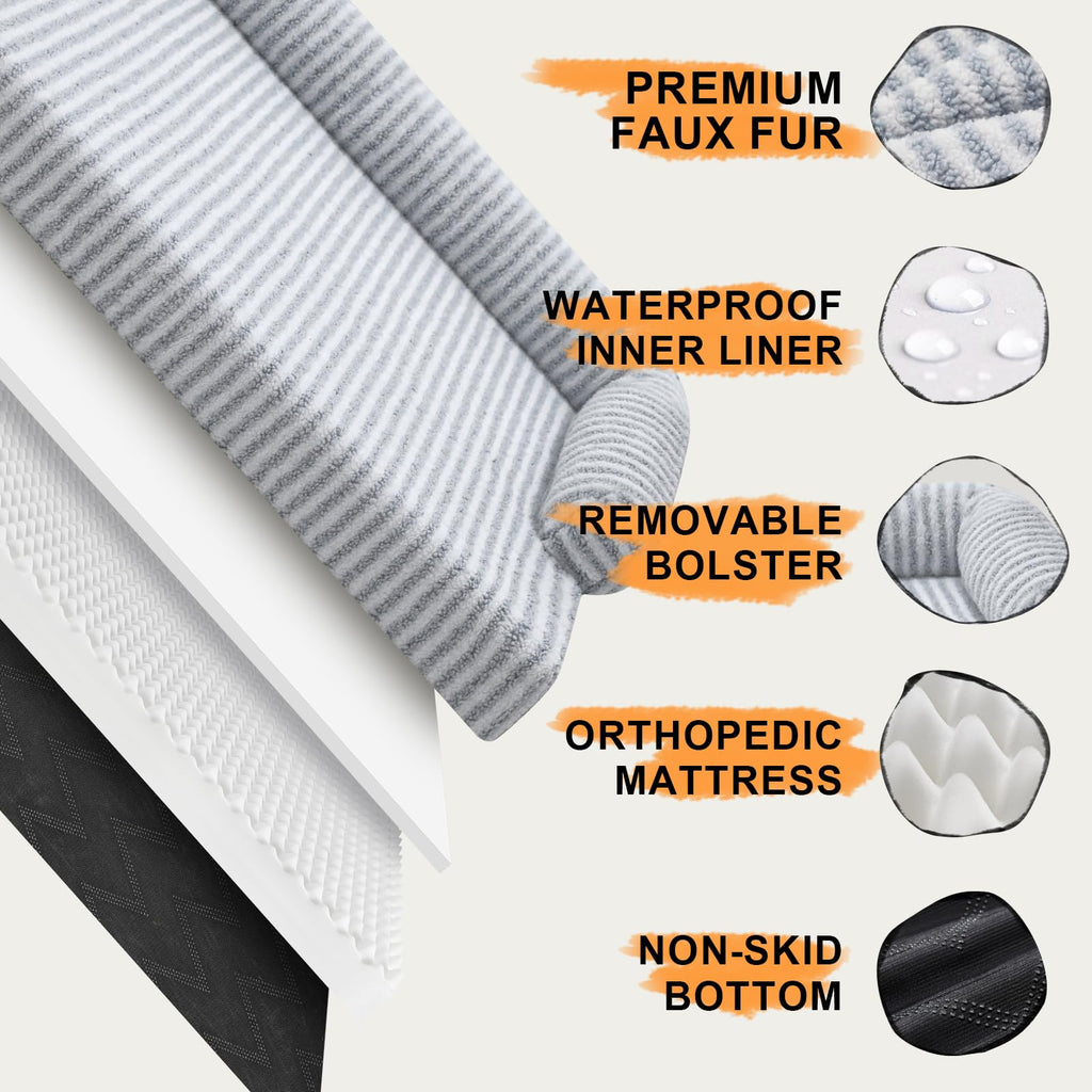 MEKIY Orthopedic XL Dog Bed with Bolster for Extra Large Size Dogs