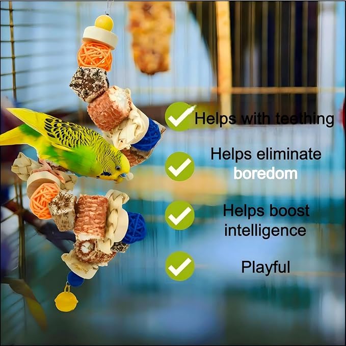 XLpeixin Parakeet Parrot Swing Toys,Bird Cage Hanging Chewing Toys