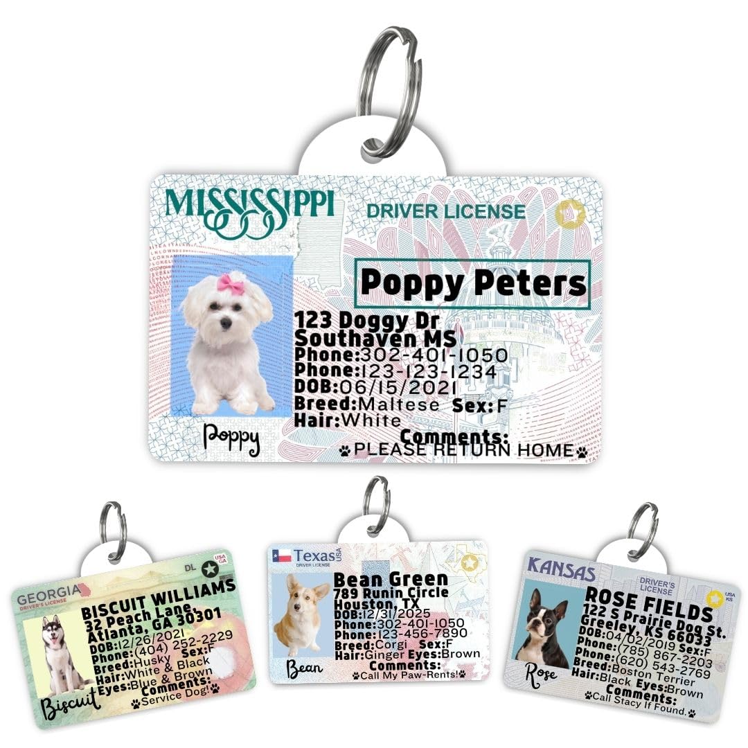 Dog Tags Personalized, Dog ID License Tag for Pets (Washington, Tag)
