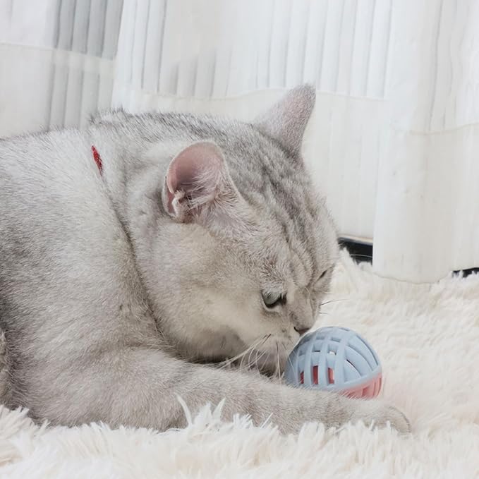 MeowAroma Cat Toy Balls with Bell Inside, Rubber, 2 inches, 3 Pcs