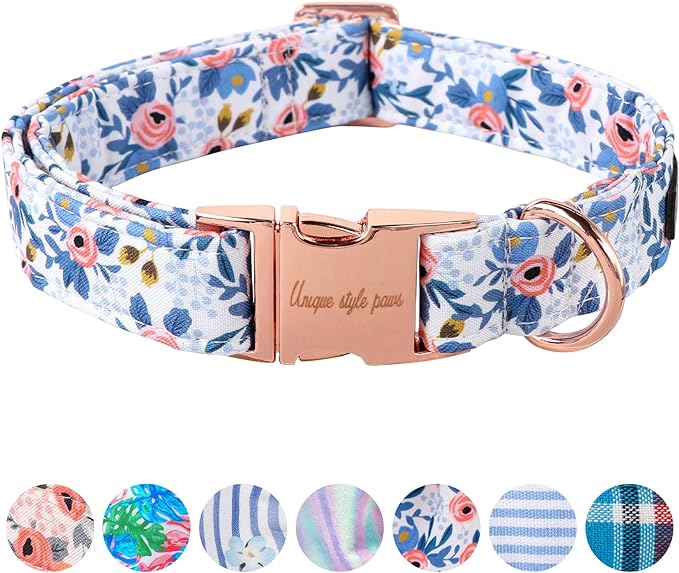 Unique style paws Dog Collar Metal Buckle Collar for Autumn Winter Christmas for Small Medium Large Boys Girls Dogs — S