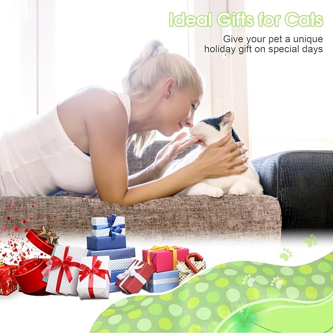 FUGODIWI Interactive Cat Toys for Indoor Cats & Kittens - Automatic Hide & Seek Toy with Feather Tail,Squeaky Mouse Sounds, Motion Activated,USB Rechargeable Boredom Relief & Self Play Enrichment Game