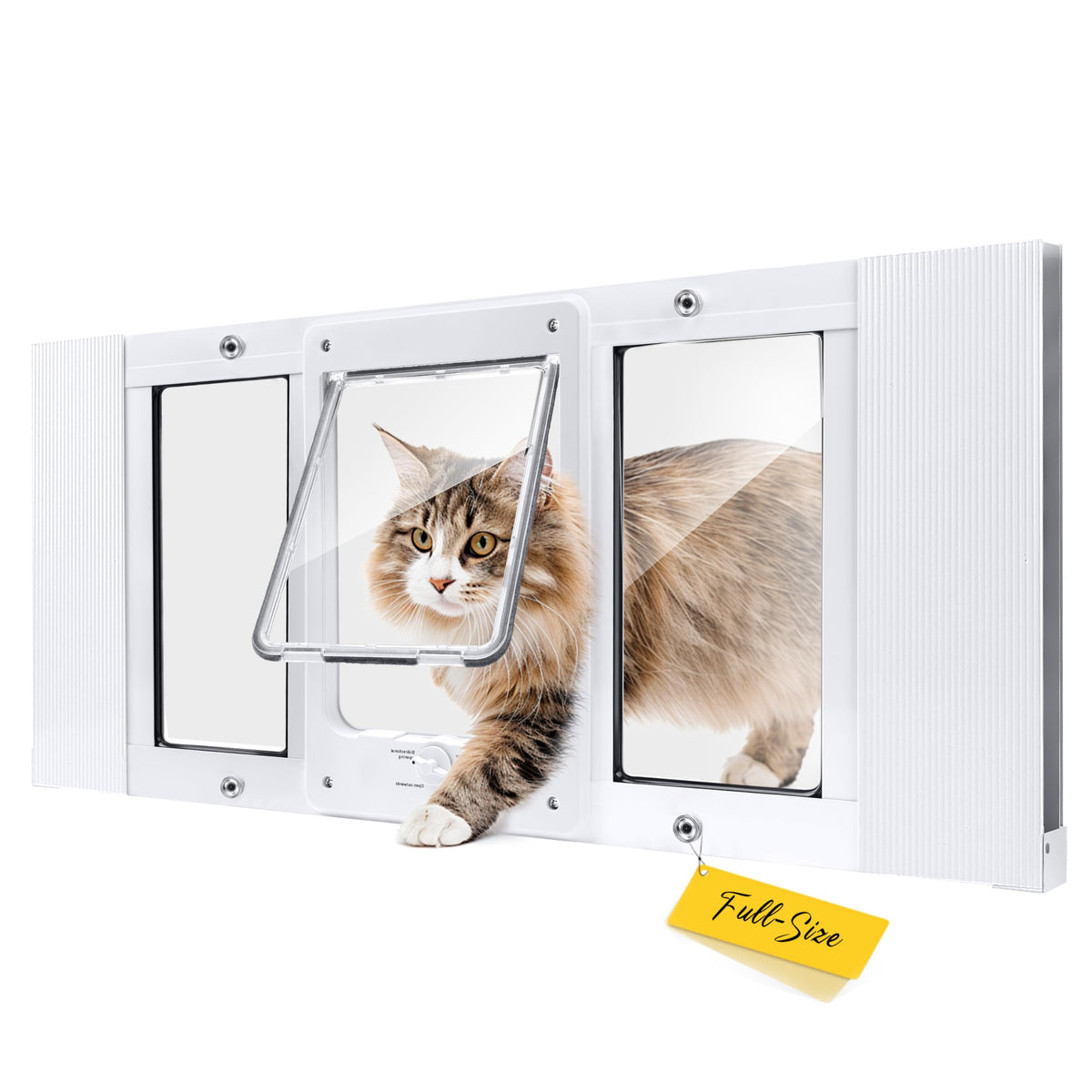 HOMEPEDIA Full-Size Cat Door for Window, H: 15.3", Fit 28"-32" Window