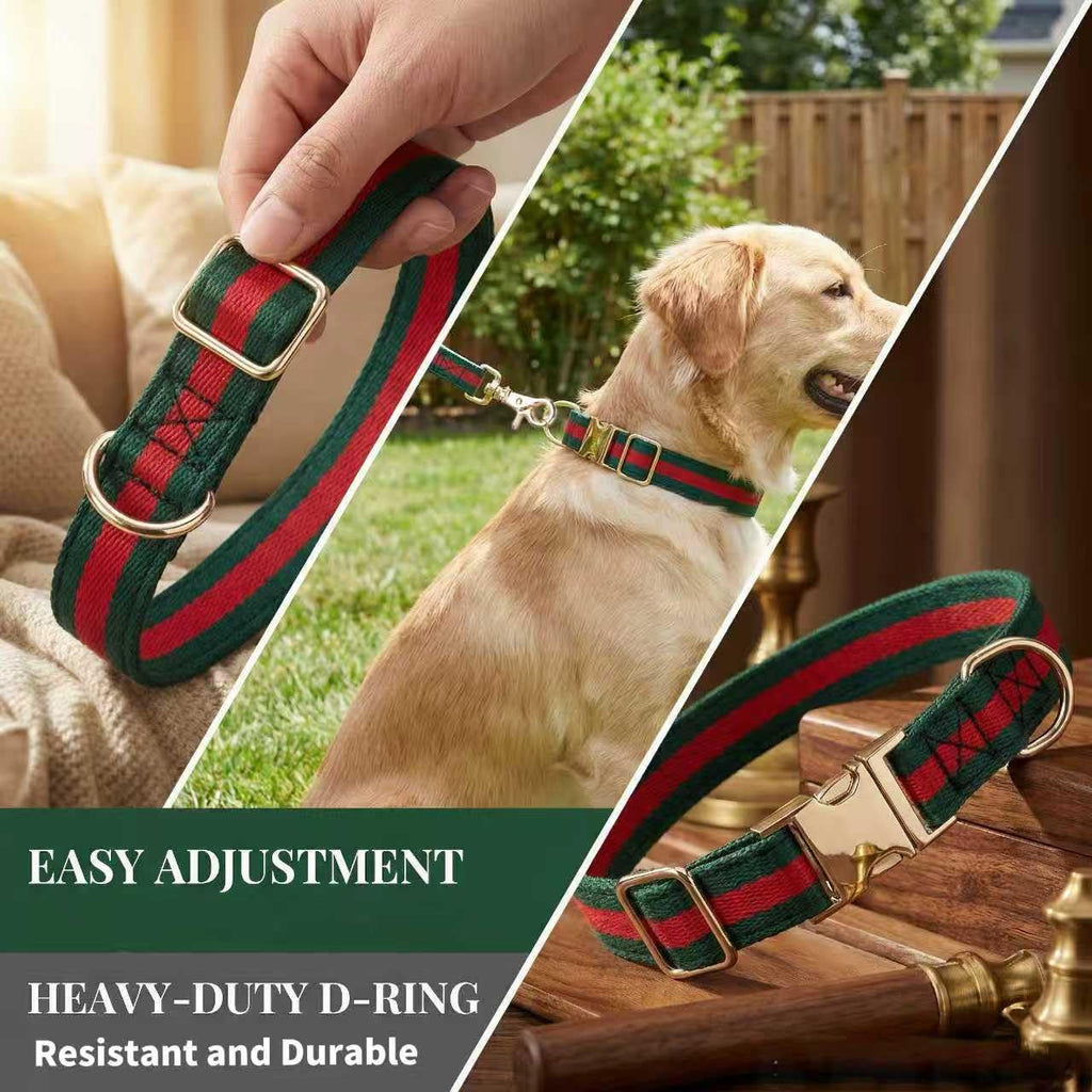 Premium Dog Collar, Cute Dog Collars Luxury Style, Durable Pet Collars and Dog Leash with Metal Buckle Safety for Puppy Small Dogs
