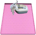 Cat Litter Mat, Silicone Large Cat Mat for Litter Box - 31x22 in, Waterproof & Non-Slip, Durable & Easy Clean, Pink