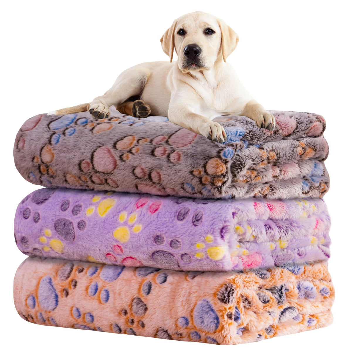 Rezutan 3 Pack Premium Soft Dog Blanket for Medium Dogs Puppy & Cat