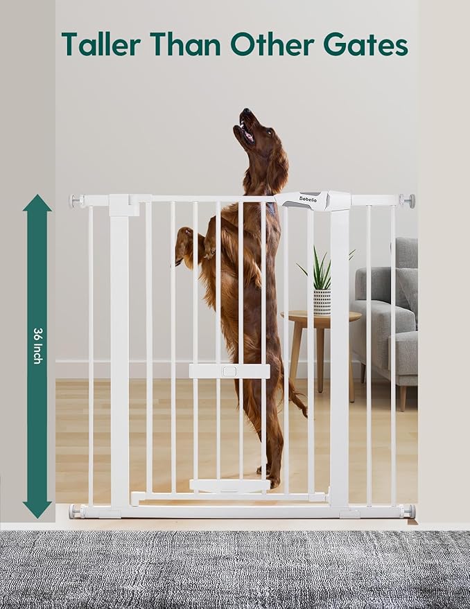 Babelio 36" Tall Baby Gate with Cat Door, CatPrivilege II, 29-40"