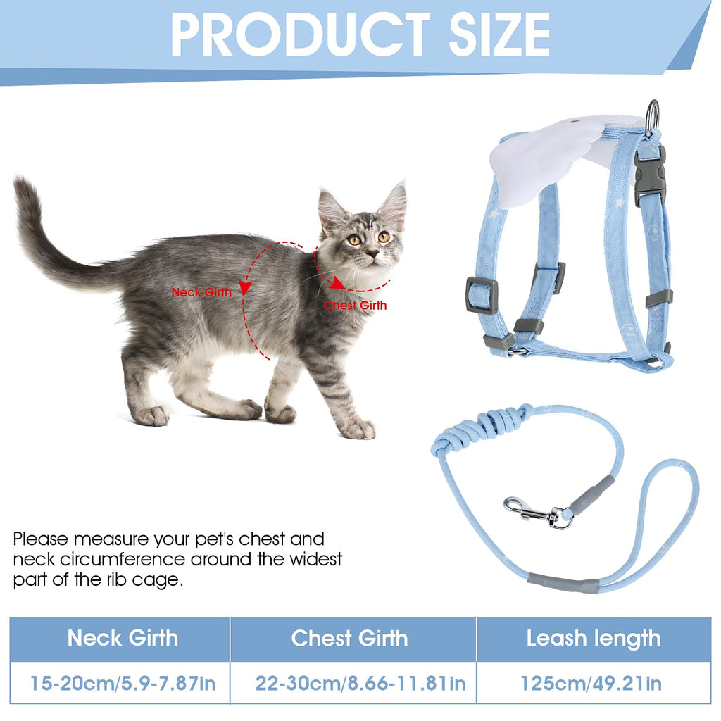 TIESOME Cat Harness and Leash Set, Adjustable Gradient Kitten Harness