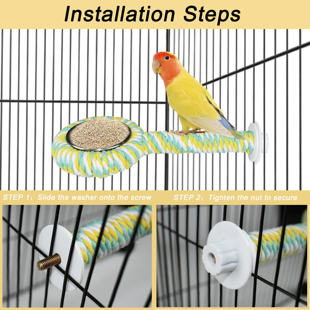 ASOCEA Bird Perch Feeding Cup,Bird Bowls for Cage Parakeet Feeder Parrot Food Bowls Parrot Cage Accessory for Budgie Lovebird Cockatiel Parakeet Canary Finch Small Parrots,Colorful