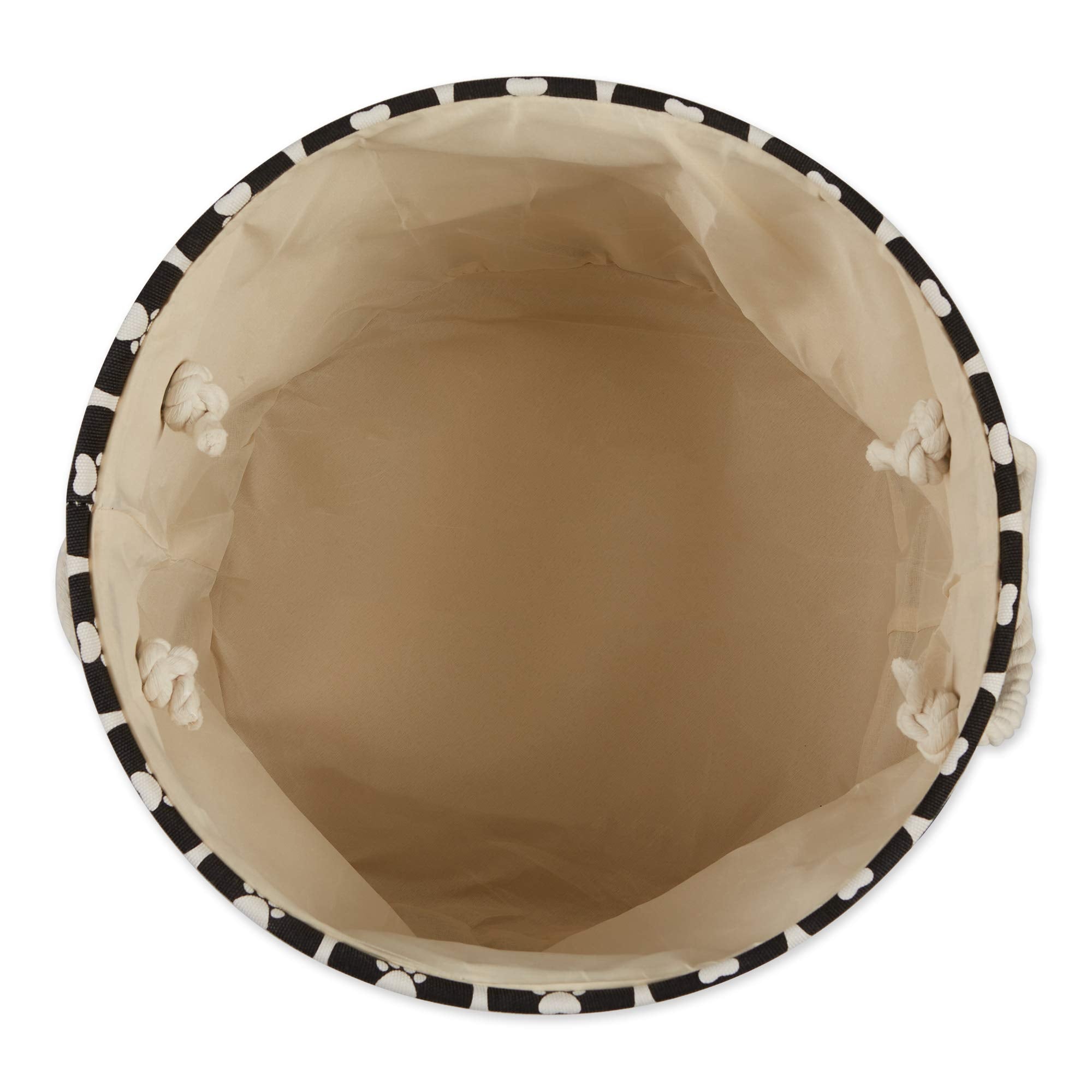Bone Dry Pet Storage Collection Lattice Paw Print, Black, Small Round