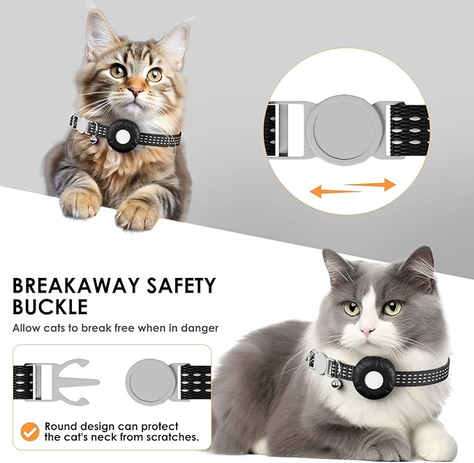GPS Tracker for Cats, Compatible with Apple Find My App (Only iOS), No Monthly Fee, Waterproof