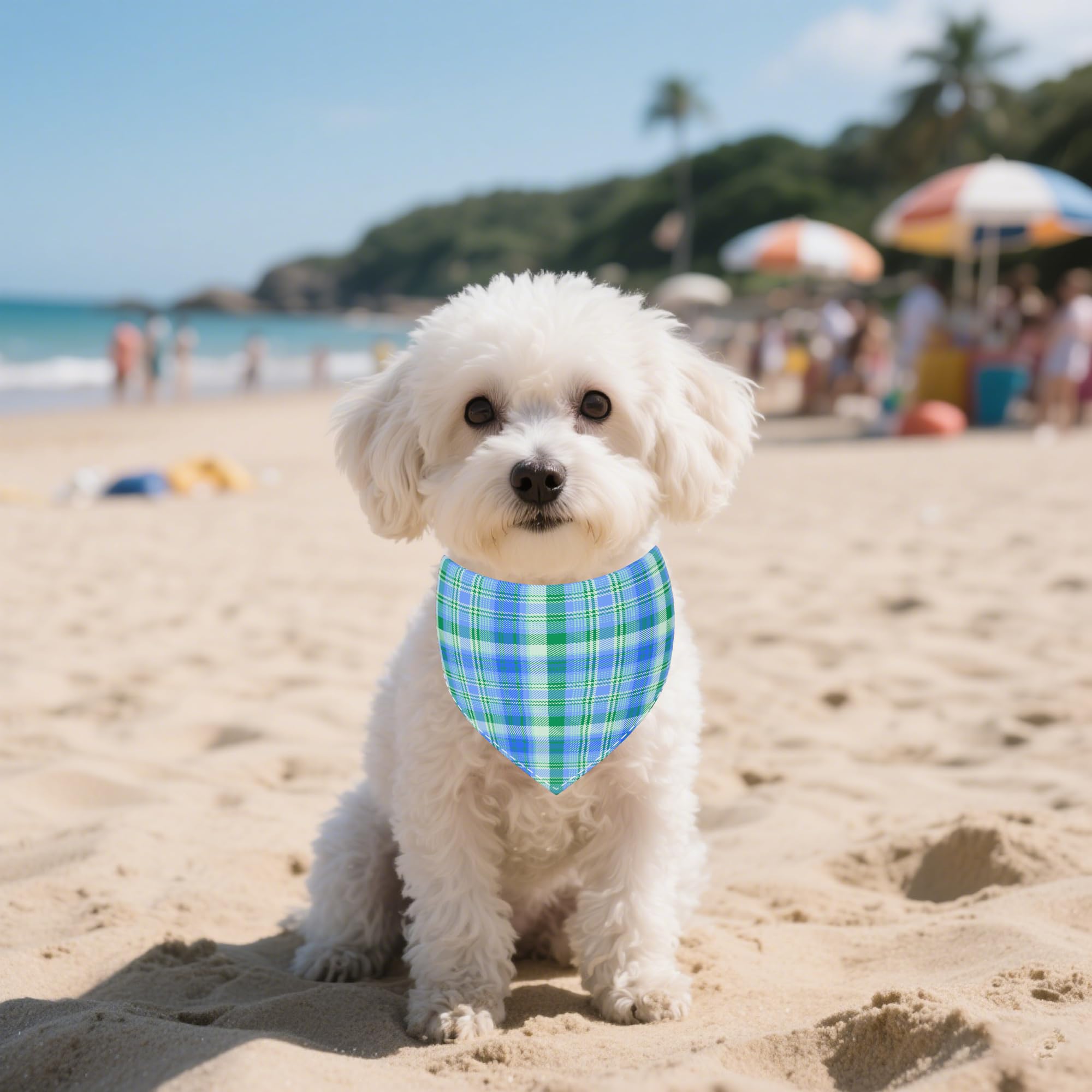 Pai Sence Plaid Dog Bandanas Bulk for Small Dogs Sewn Edges 18" 30 Pack S