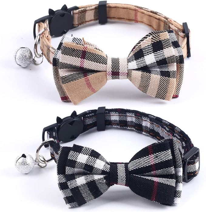 SuperBuddy Cat Collars Breakaway with Bell - 2 Pack Cat Safety Collars for Boys & Girls - Safety Buckle Kitten Collar for Pet Supplies,Stuff,Accessories