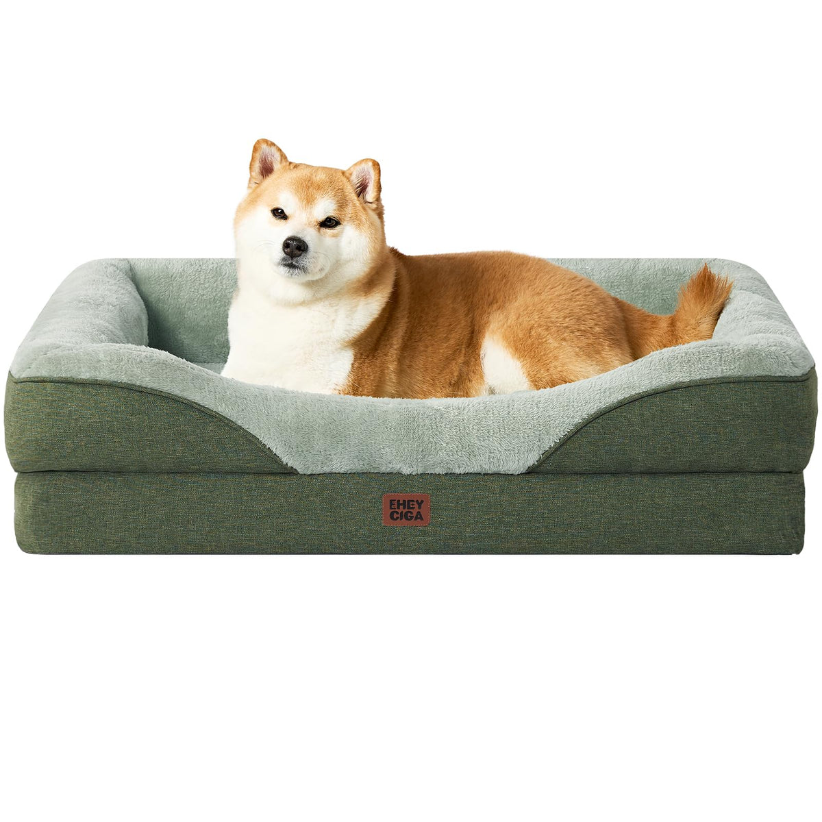 EHEYCIGA Orthopedic XL Dog Bed for Large Dog, Memory Foam Dog Couch, Beige