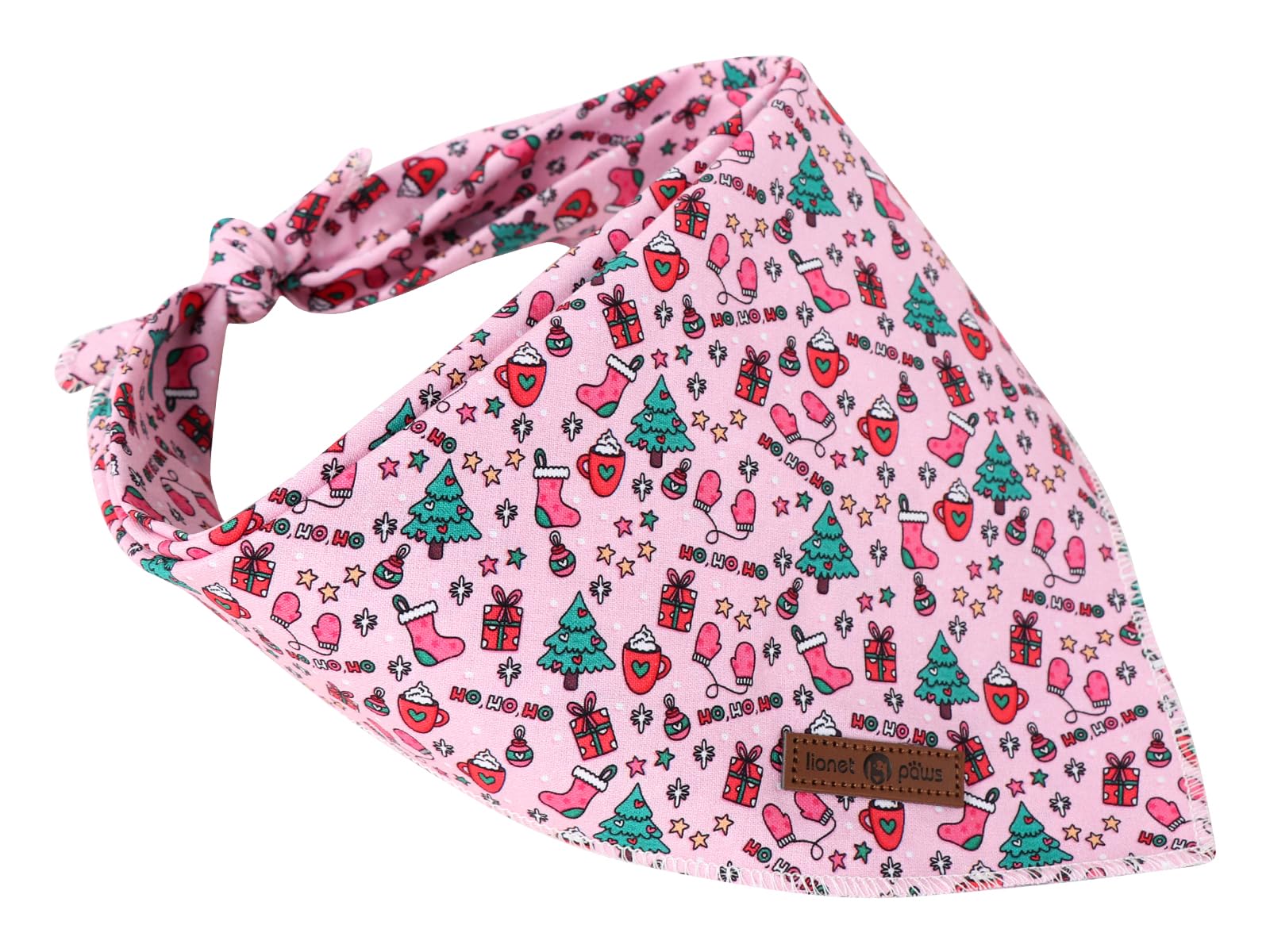 Lionet Paws Cotton Christmas Dog Bandanas Pink,Gloves Tree Comfortable Dog Bandana Bibs Scarf Dogs Kerchief,Autumn Scarves for Small Medium Dogs Pets
