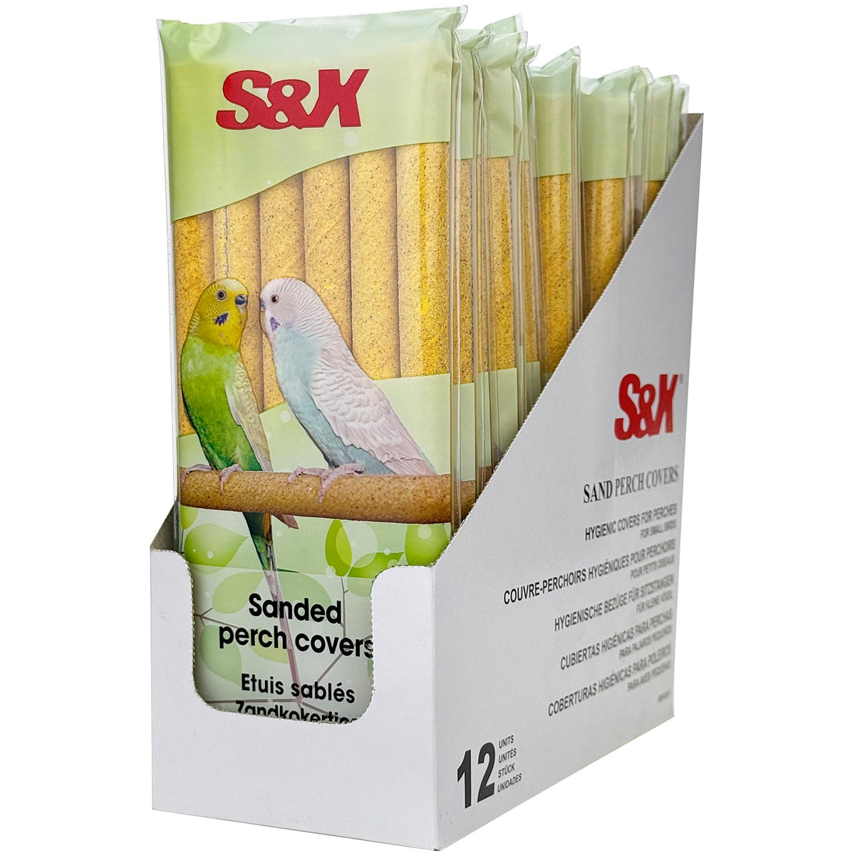 S&X Sanded Perch Covers for Parakeets, Lovebirds, Parrotlets, Finches, Canaries, Large Perch Covers 3/4" Diameter X 9" Long, 3-Pack