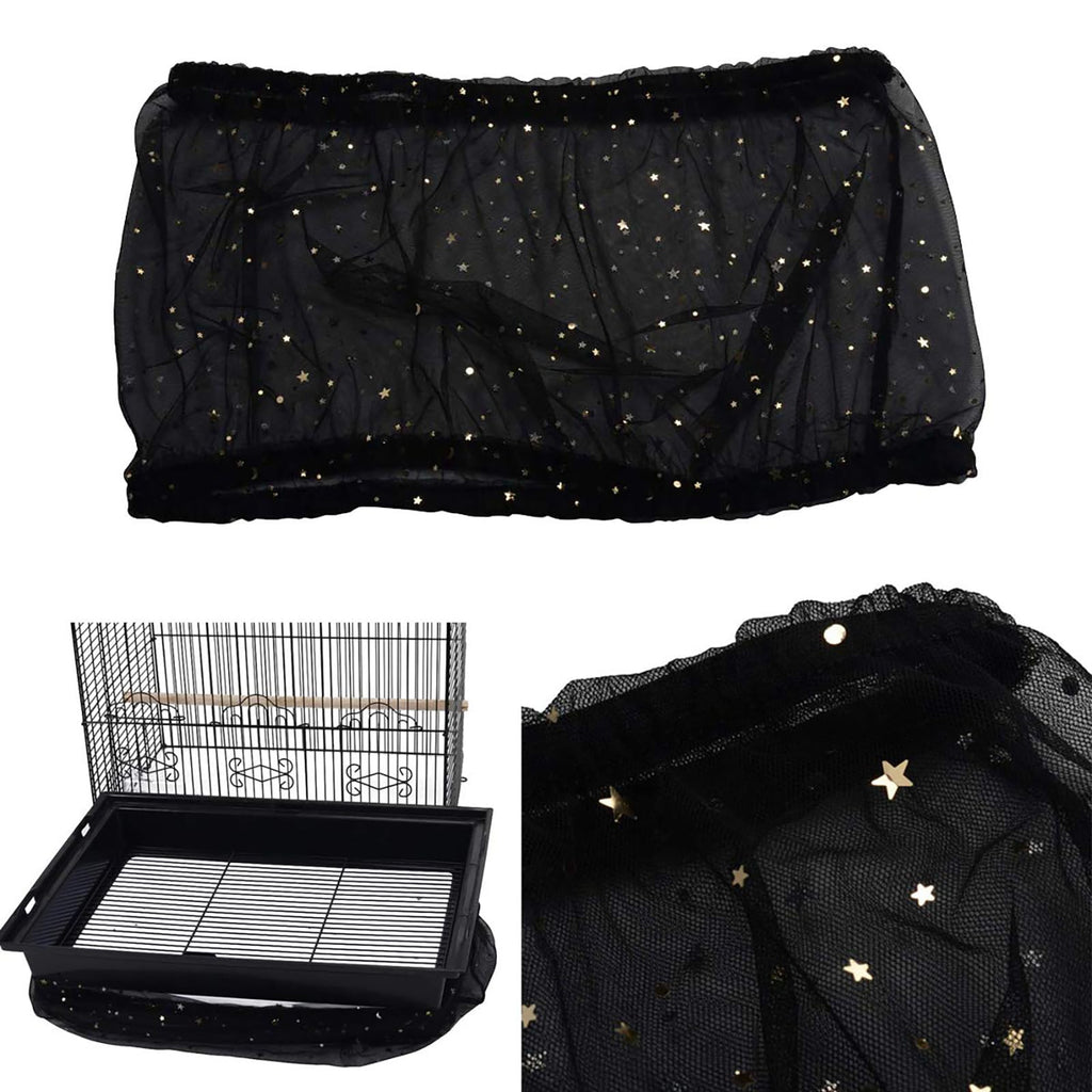 QBLEEV Extra Large 29.5" Mesh Bird Seed Catcher, Bird Cage Guard Cover with No Mess, Birdcage Nylon Shell Skirt Traps Guards to Protect Floors, Stretchy Cage Covers with Secure Fit