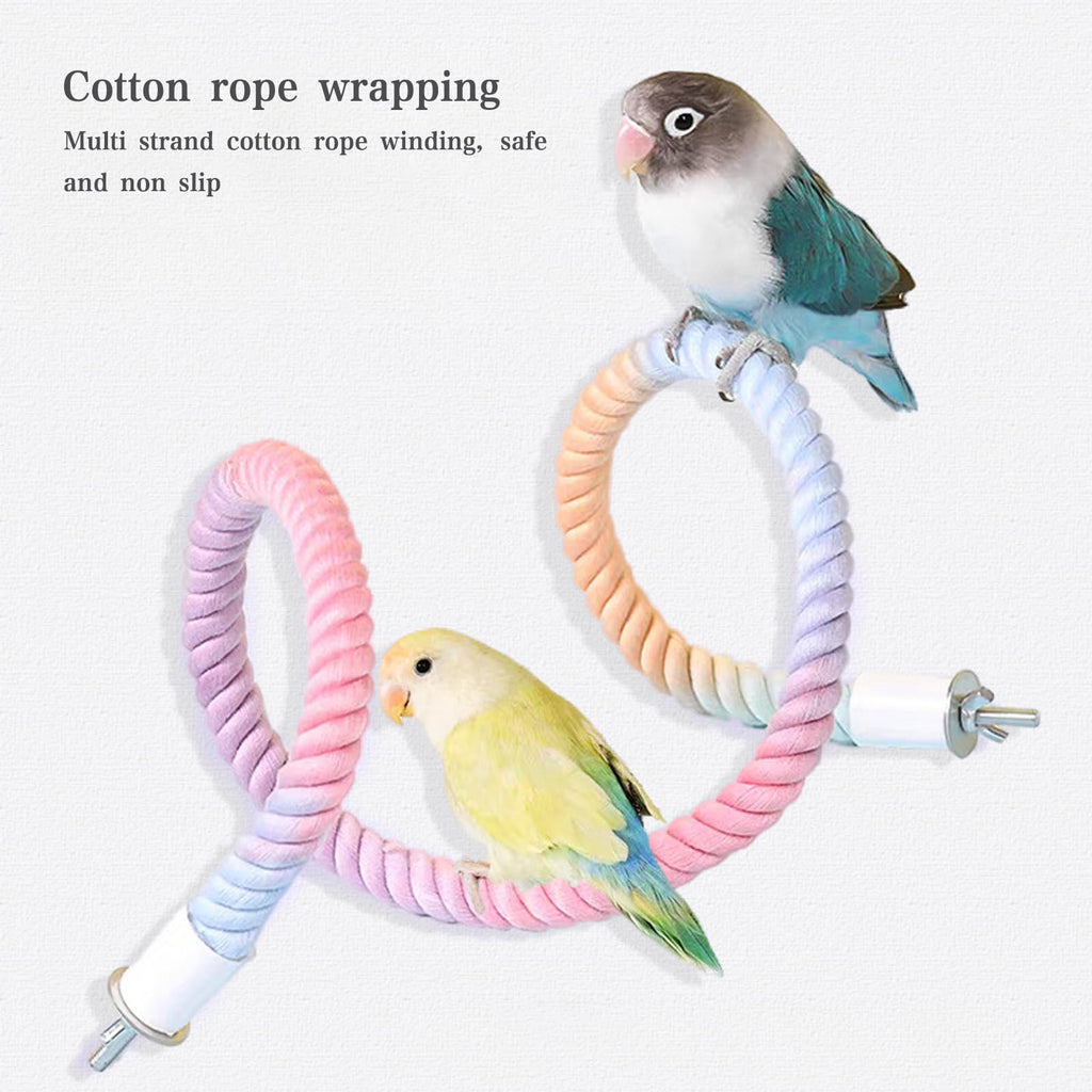 3pcs Gradient Colorful Bird Rope Perch Stand