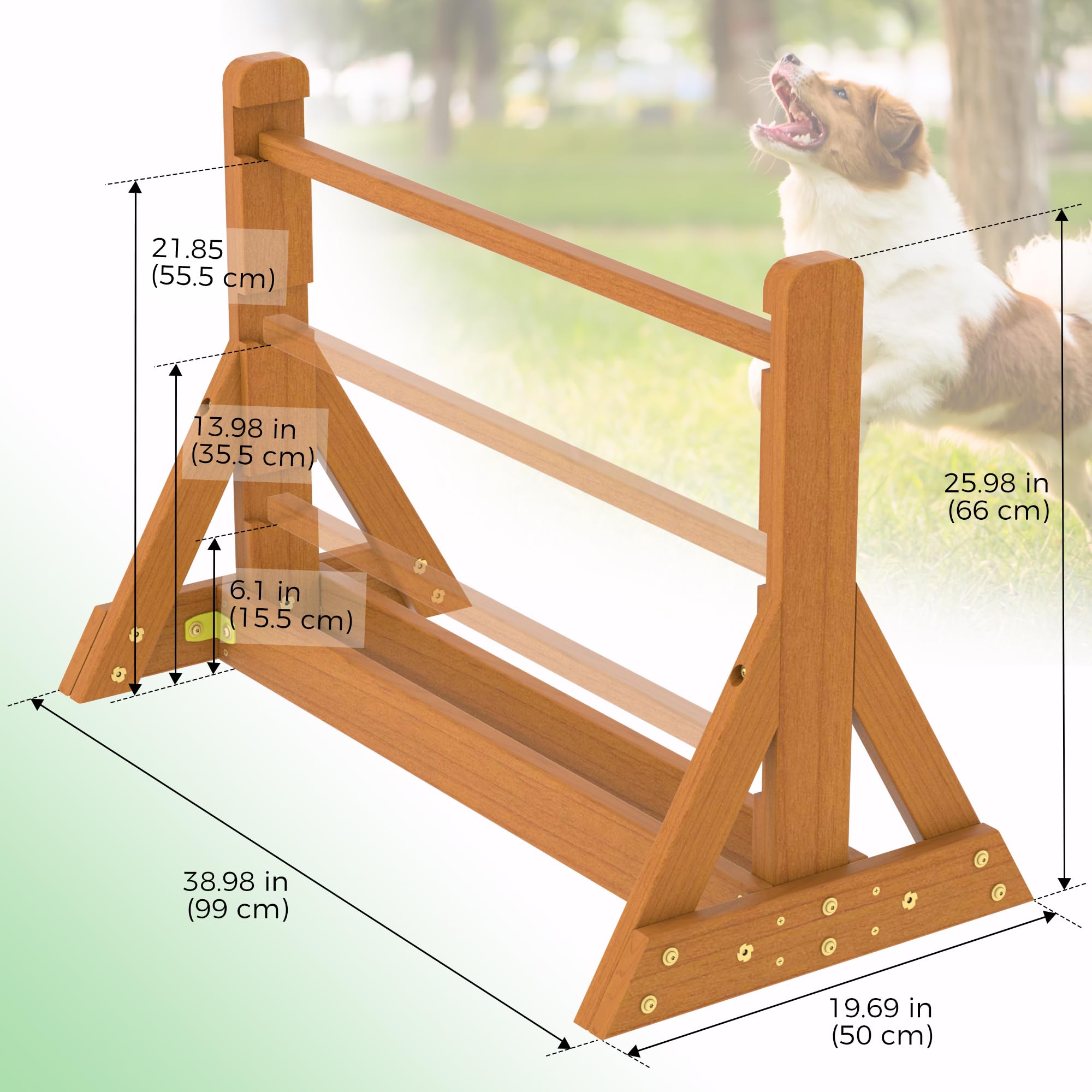 SuniBoxi Dog Agility Set, Wooden Dog Agility Jumps & Dog Hurdles,Dog Agility Equipment
