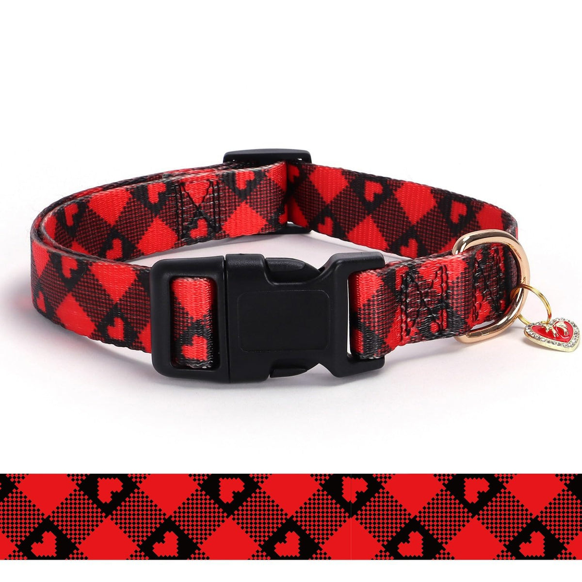 Reflective Dog Collar with Buckle Adjustable Safety Nylon Collars for Small Medium Large Dogs, Light Pink L